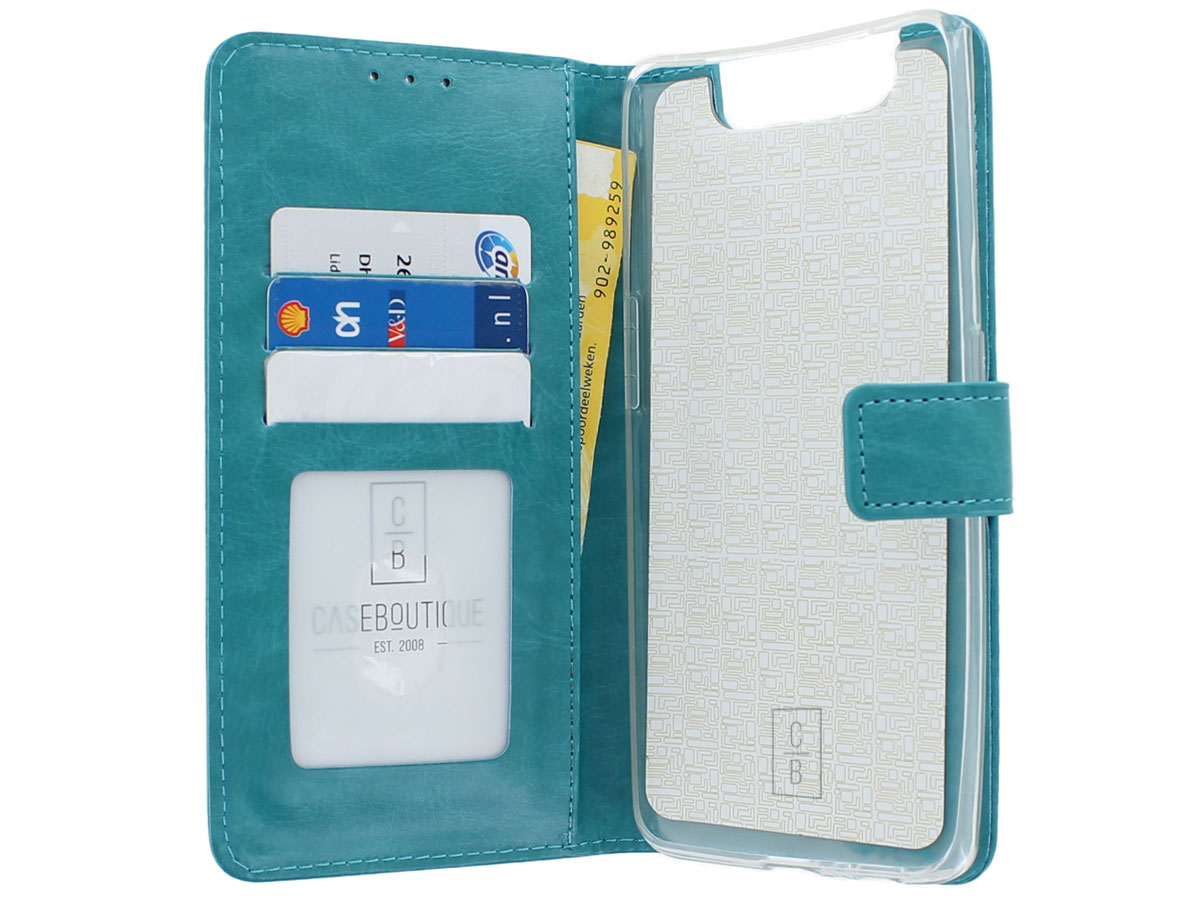 Book Case Wallet Mapje Turquoise - Samsung Galaxy A80 hoesje