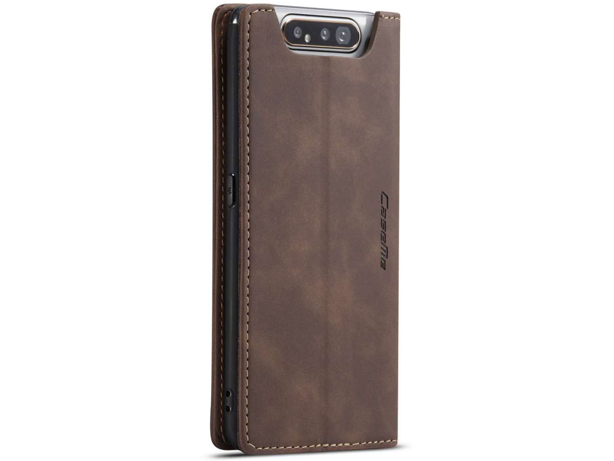 CaseMe Vintage BookCase Bruin - Samsung Galaxy A80 hoesje