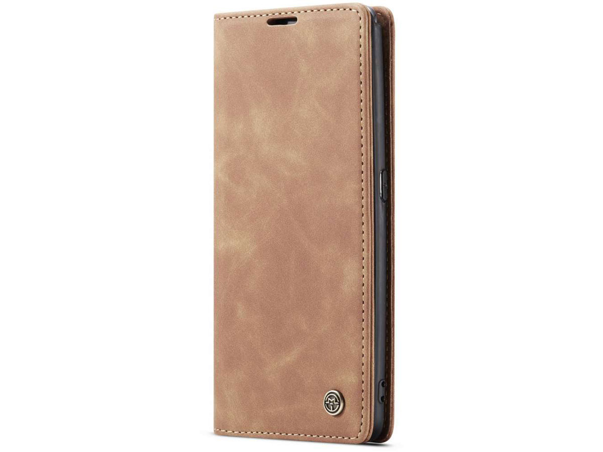 CaseMe Vintage BookCase Tan - Samsung Galaxy A80 hoesje