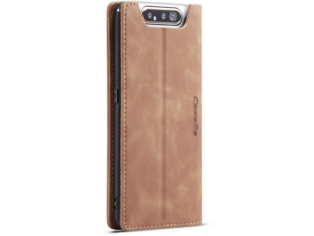 CaseMe Vintage BookCase Tan - Samsung Galaxy A80 hoesje