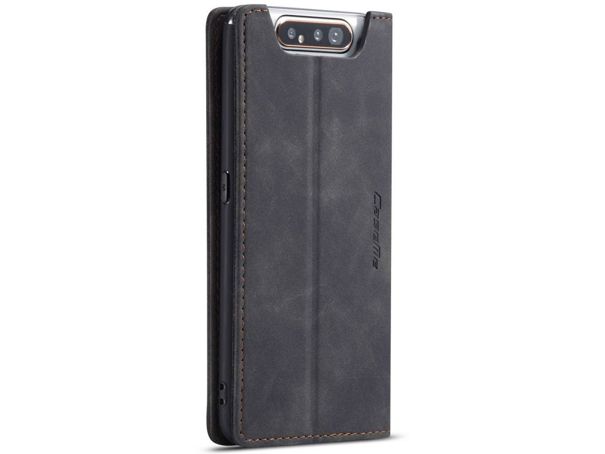 CaseMe Vintage BookCase Zwart - Samsung Galaxy A80 hoesje