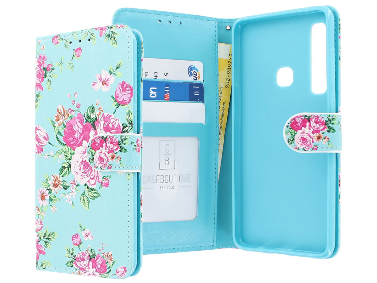 Bloemenprint Bookcase - Samsung Galaxy A9 2018 hoesje