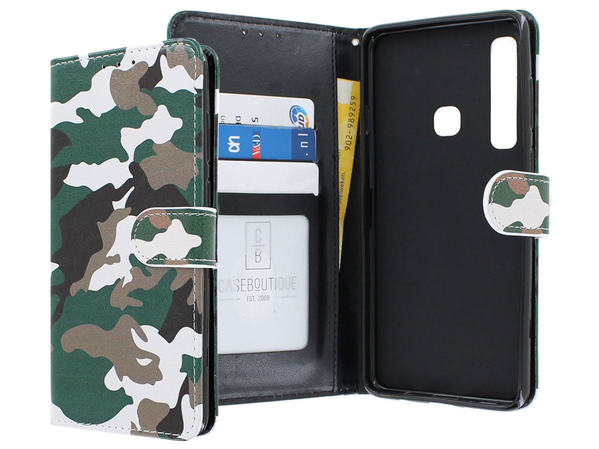 Camouflage Bookcase - Samsung Galaxy A9 2018 hoesje