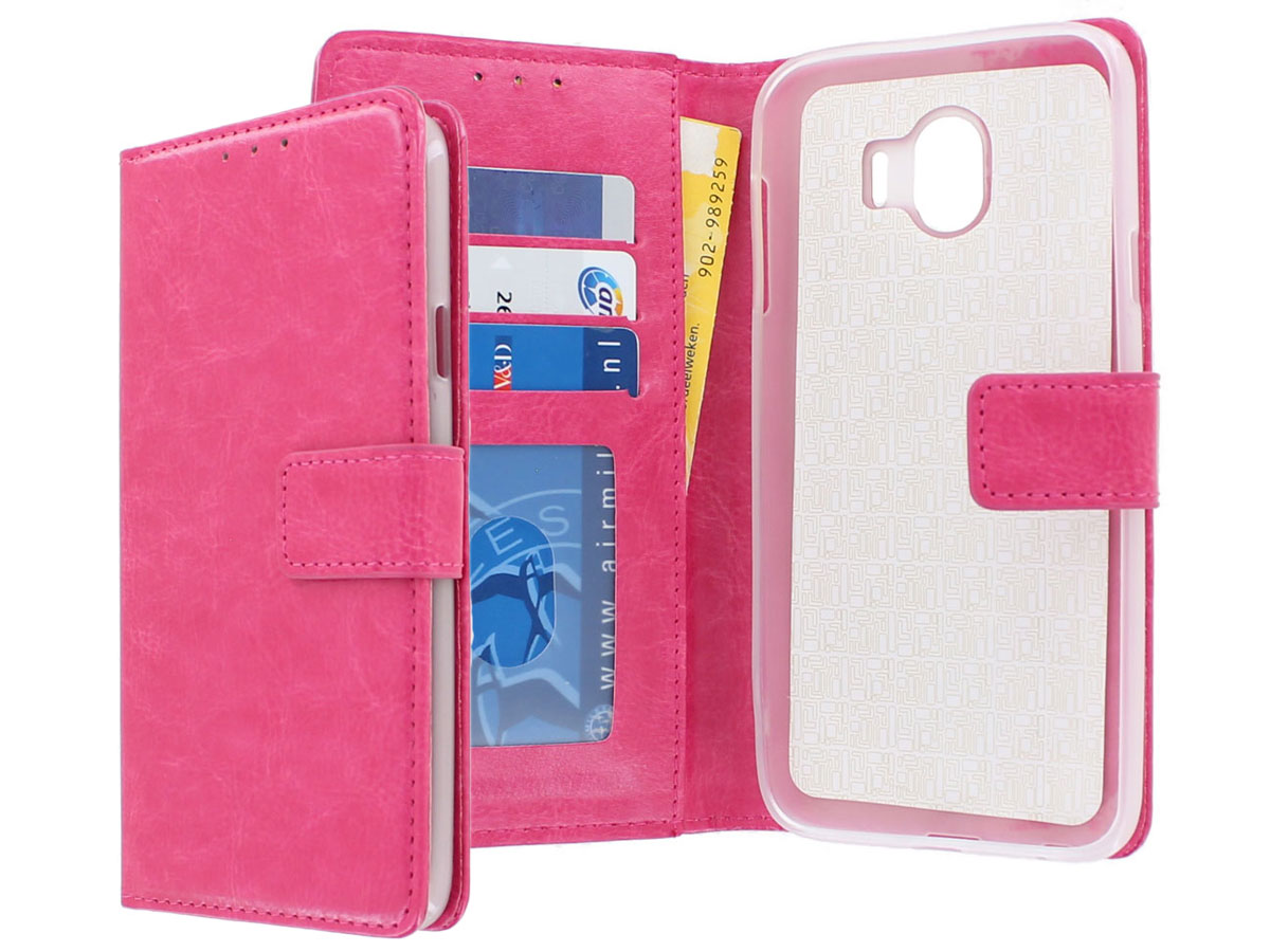 Bookcase Wallet Roze - Samsung Galaxy J4 2018 hoesje