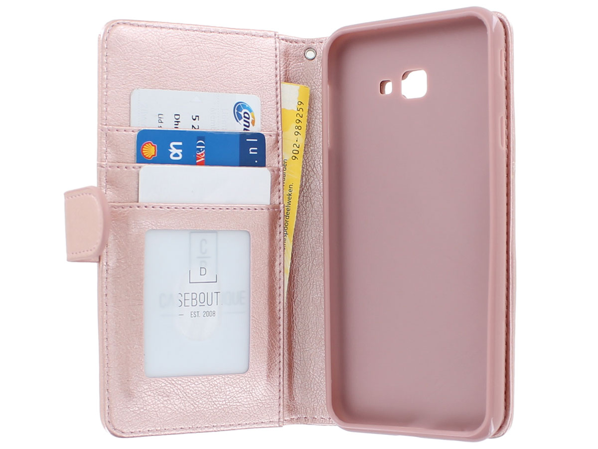 prijs Kamer Staat Zipper Book Case Rosé | Samsung Galaxy J4 Plus hoesje