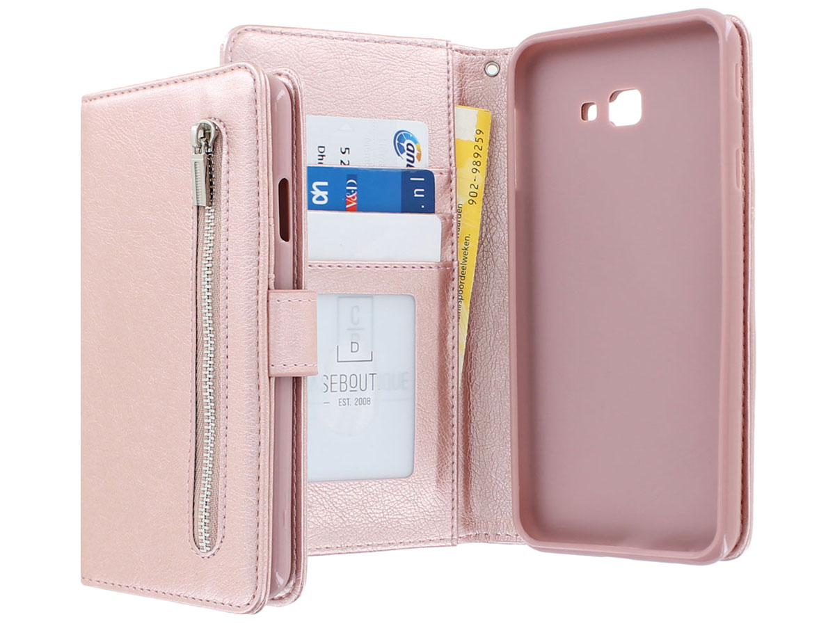 Zipper Book Case Rosé - Samsung Galaxy J4 Plus hoesje