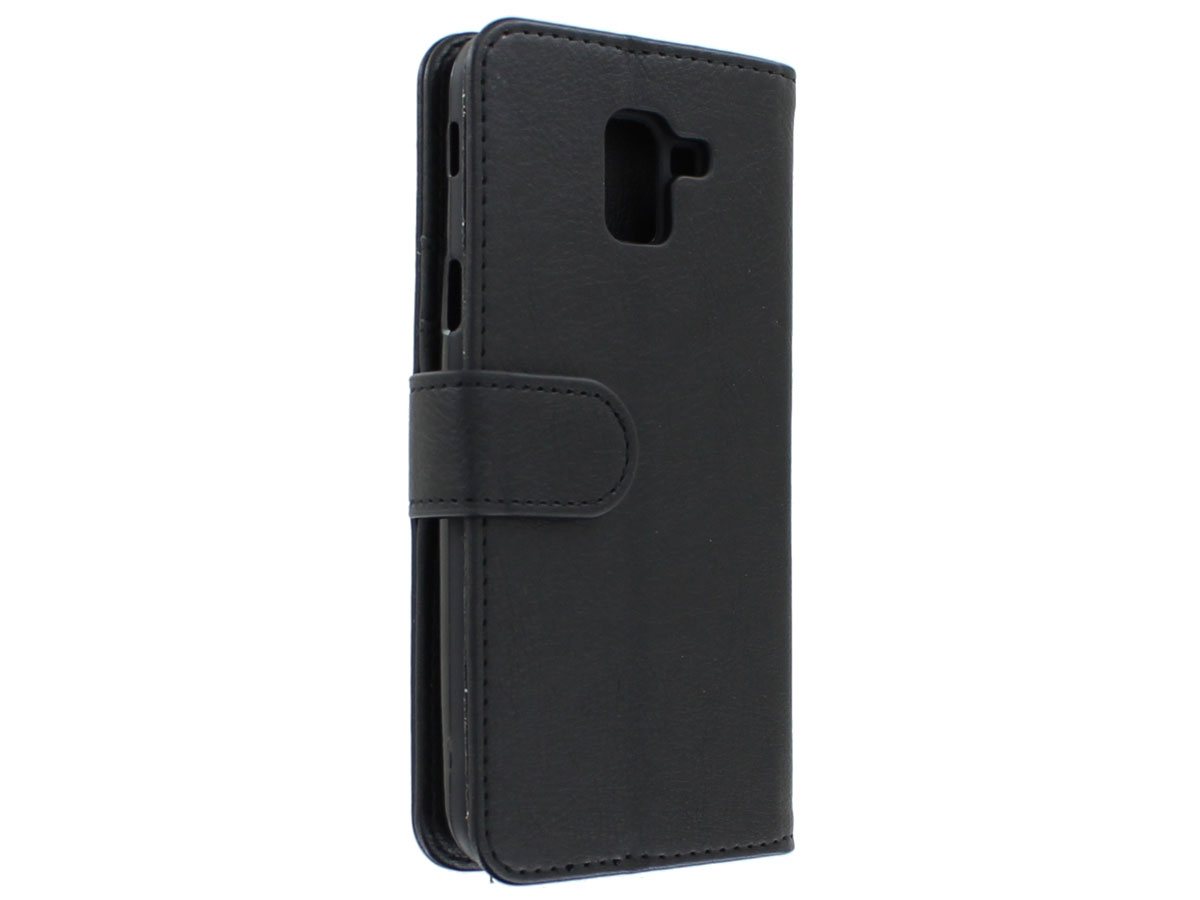 Zipper Book Case Zwart - Samsung Galaxy J6 2018 hoesje