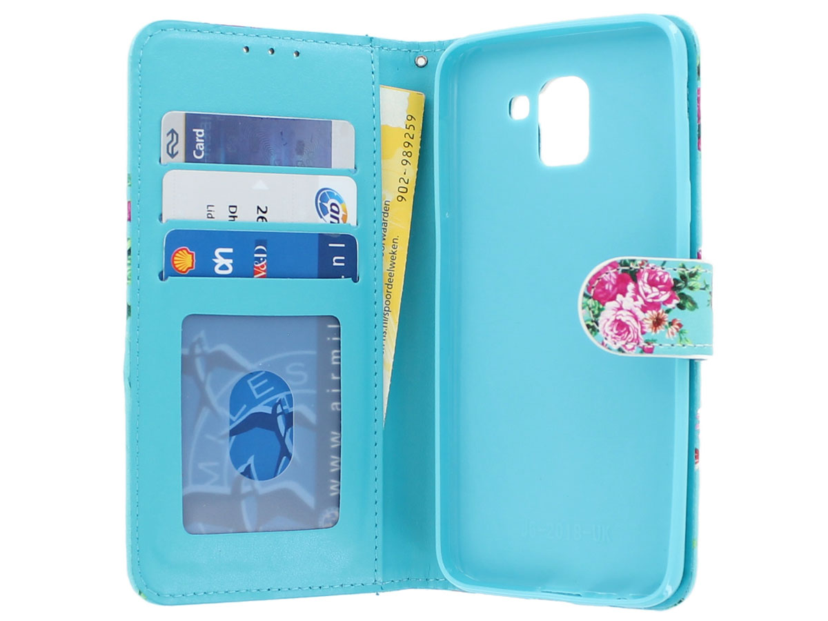Flower Bookcase Wallet - Samsung Galaxy J6 2018 hoesje