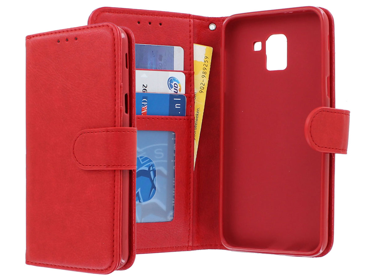 Bookcase Wallet Rood - Samsung Galaxy J6 2018 hoesje