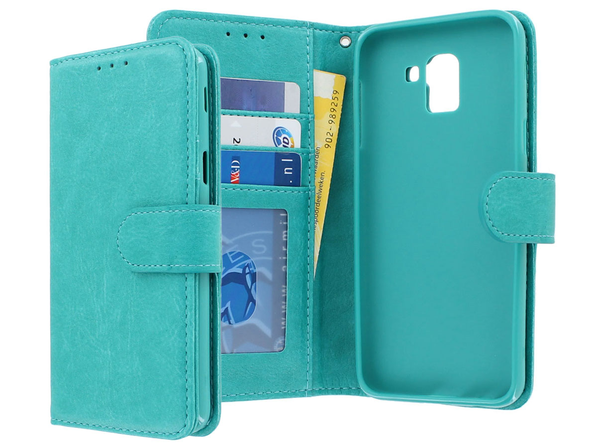 Bookcase Turquoise - Samsung Galaxy J6 2018 hoesje