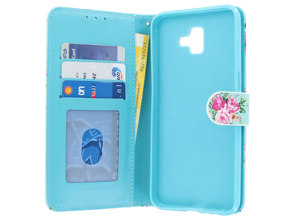 Book Case Bloemenprint - Samsung Galaxy J6 Plus hoesje