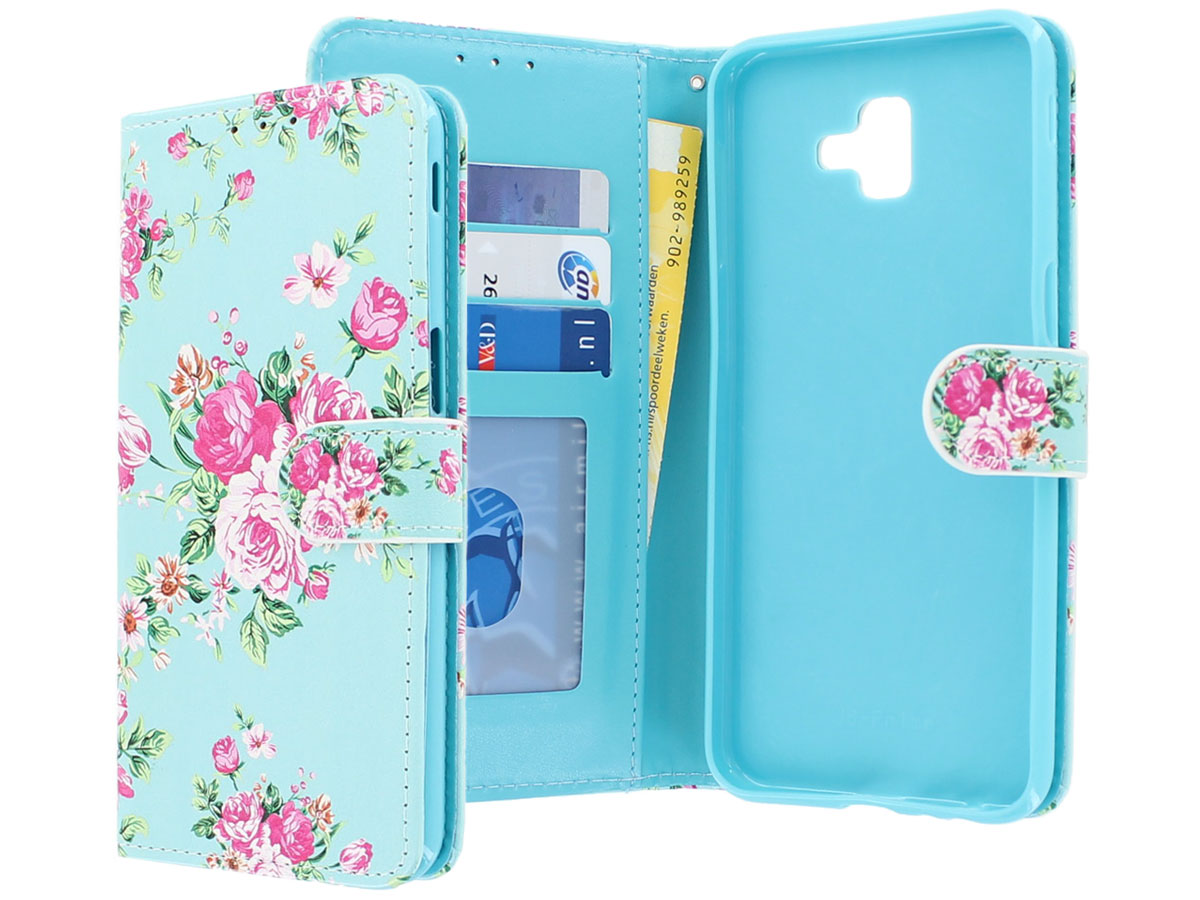 Book Case Bloemenprint - Samsung Galaxy J6 Plus hoesje