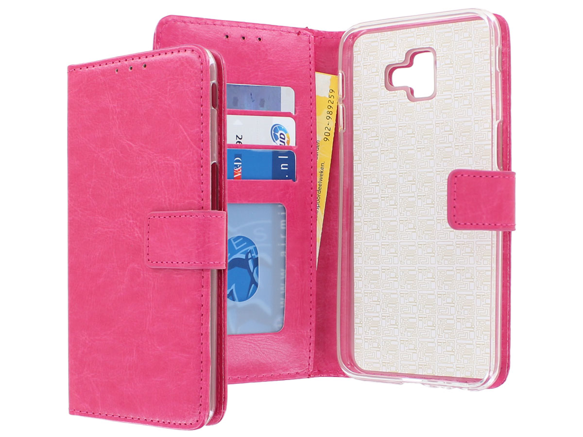 Book Case Mapje Roze - Samsung Galaxy J6 Plus hoesje