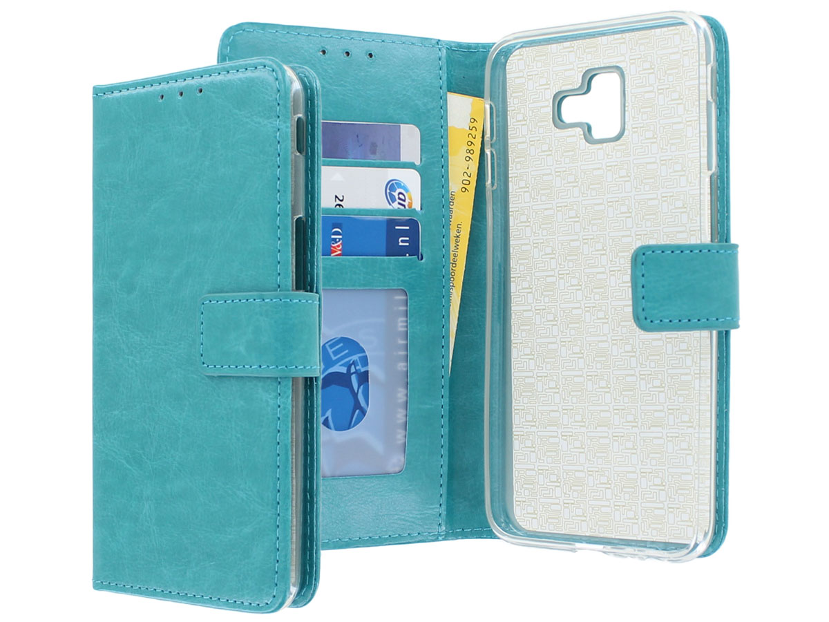 Book Case Turquoise - Samsung Galaxy J6 Plus hoesje