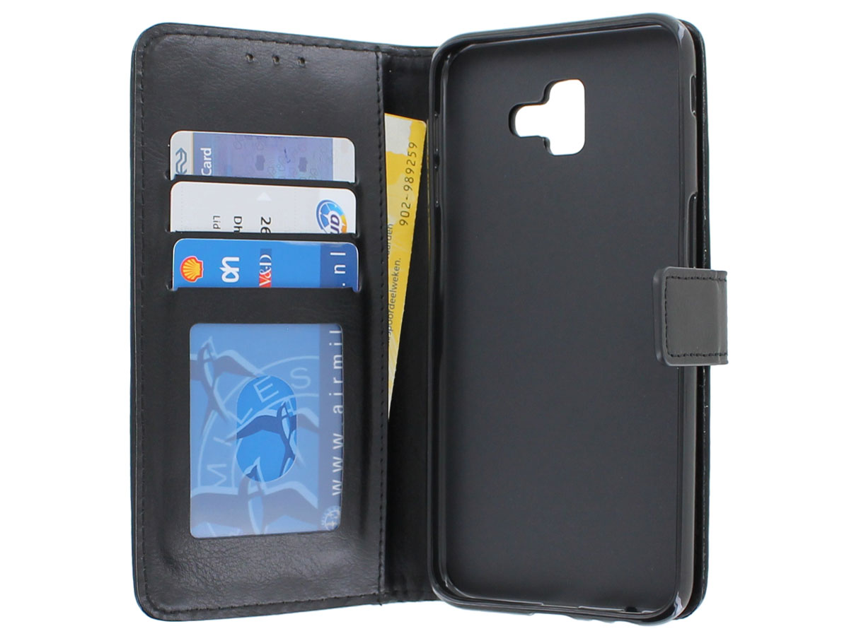 Canada Collega Vriendin Book Case Wallet Zwart | Samsung Galaxy J6 Plus hoesje