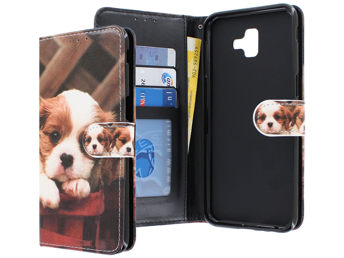 Book Case Puppy Hondje - Samsung Galaxy J6 Plus hoesje