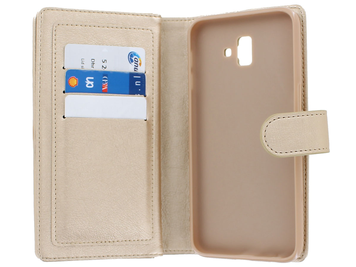 Full Wallet Case XL Goud - Samsung Galaxy J6+ 2018 hoesje 
