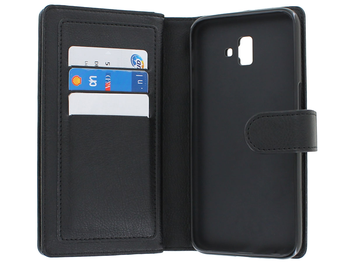 Full Wallet Case XL Zwart - Samsung Galaxy J6+ 2018 hoesje 