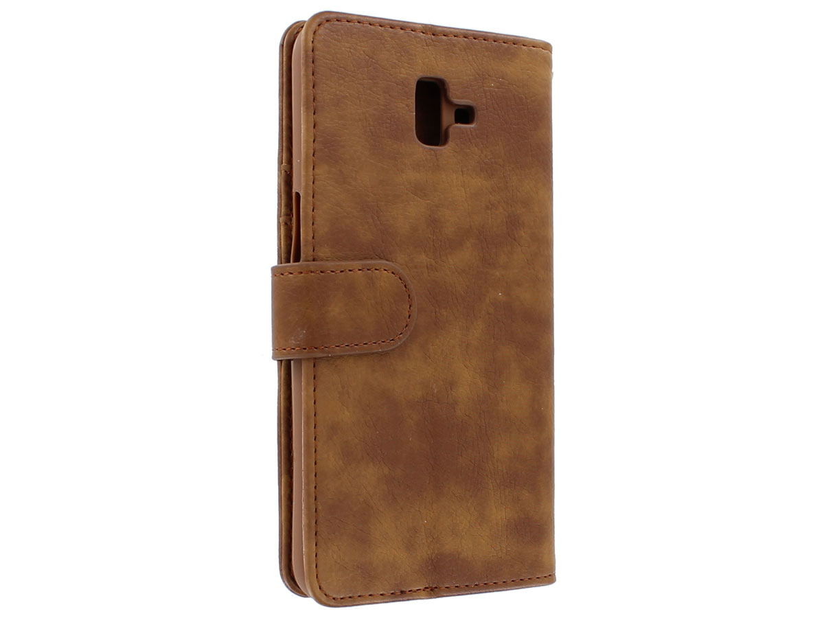 Zipper Book Case Bruin - Samsung Galaxy J6 Plus hoesje
