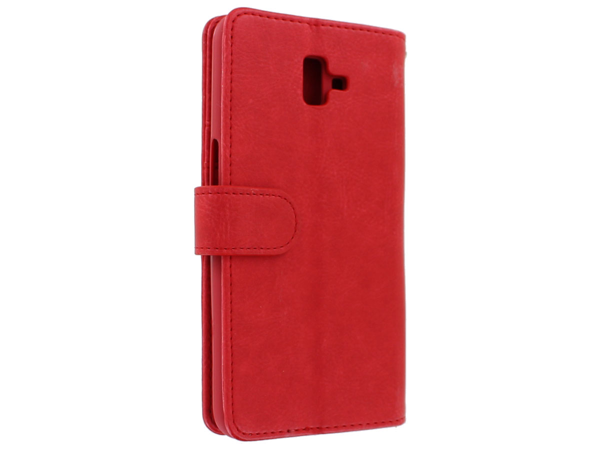 Zipper Book Case Rood - Samsung Galaxy J6 Plus hoesje