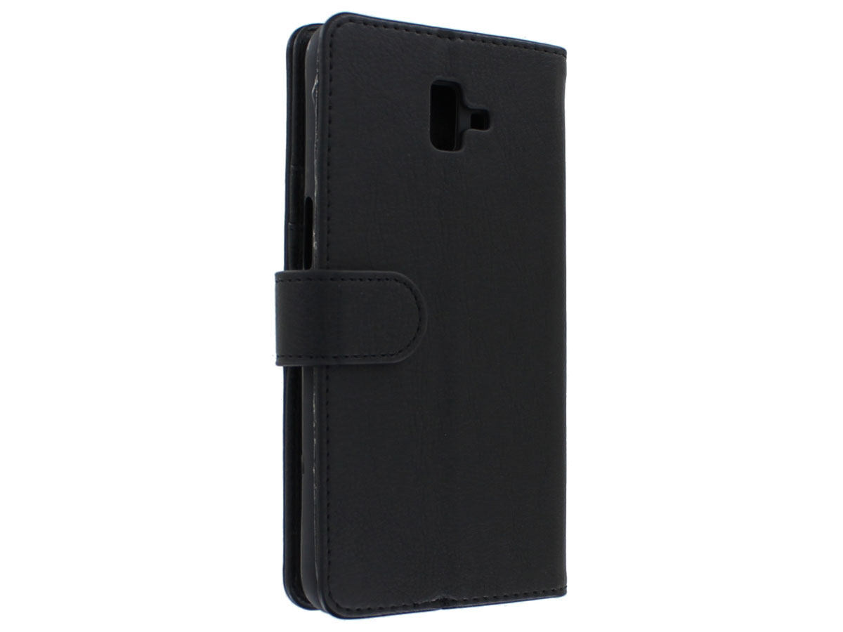 Zipper Book Case Zwart - Samsung Galaxy J6 Plus hoesje