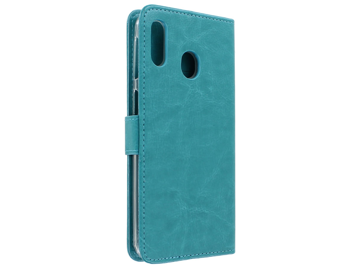 Book Case Mapje Turquoise - Samsung Galaxy M20 hoesje