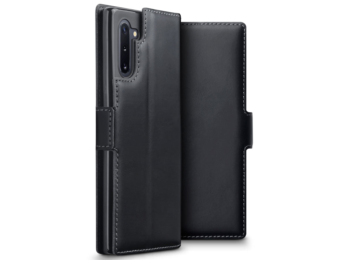 CaseBoutique Slim Book Zwart Leer - Samsung Galaxy Note 10 hoesje