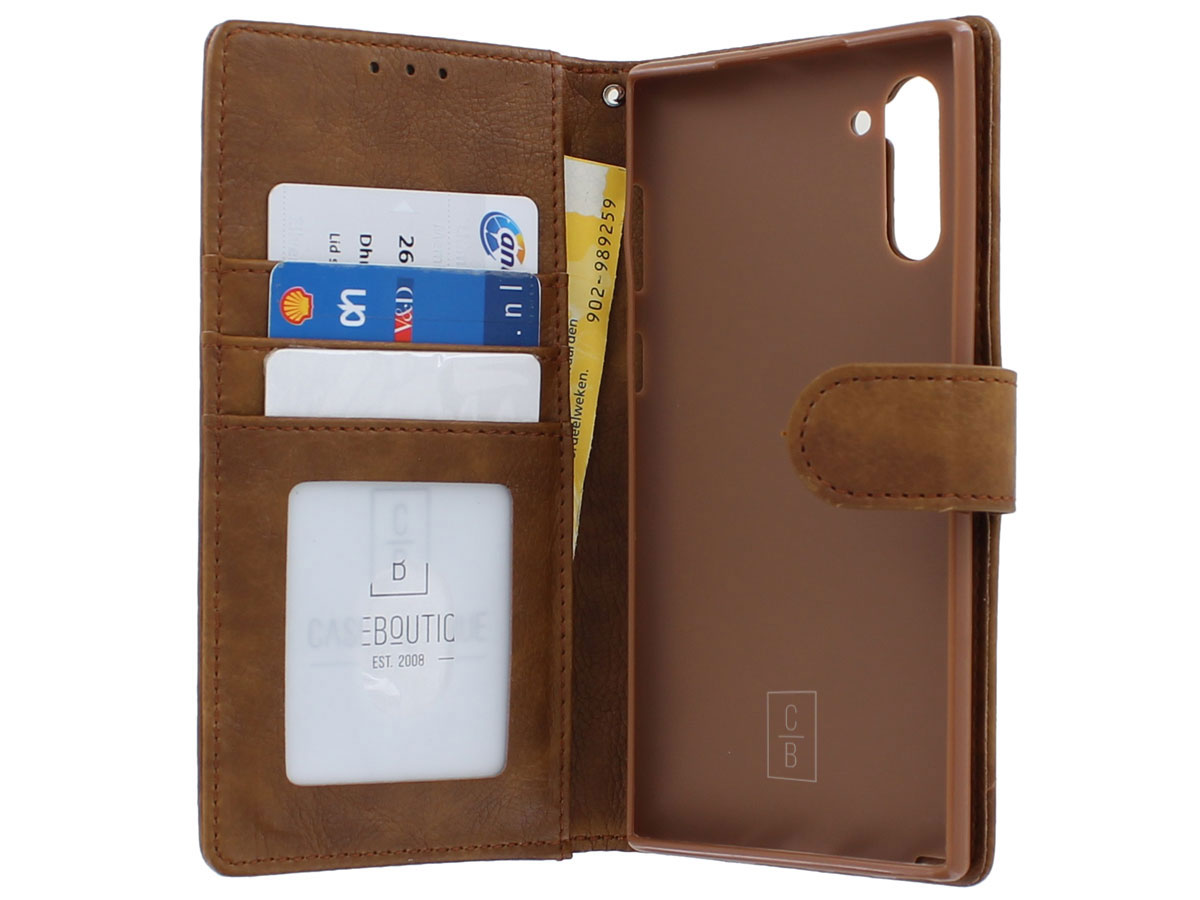 Classic Wallet BookCase Bruin - Samsung Galaxy Note 10 hoesje