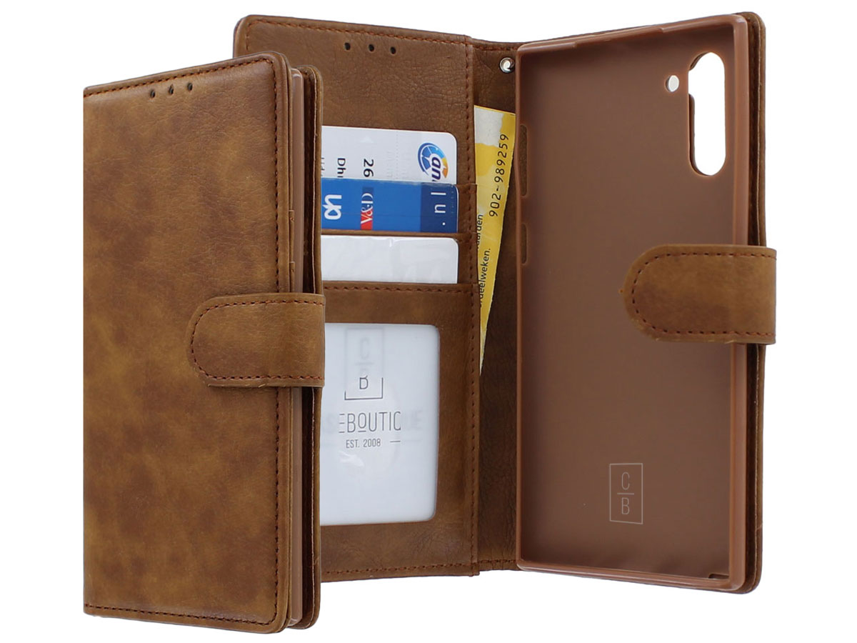 Classic Wallet BookCase Bruin - Samsung Galaxy Note 10 hoesje