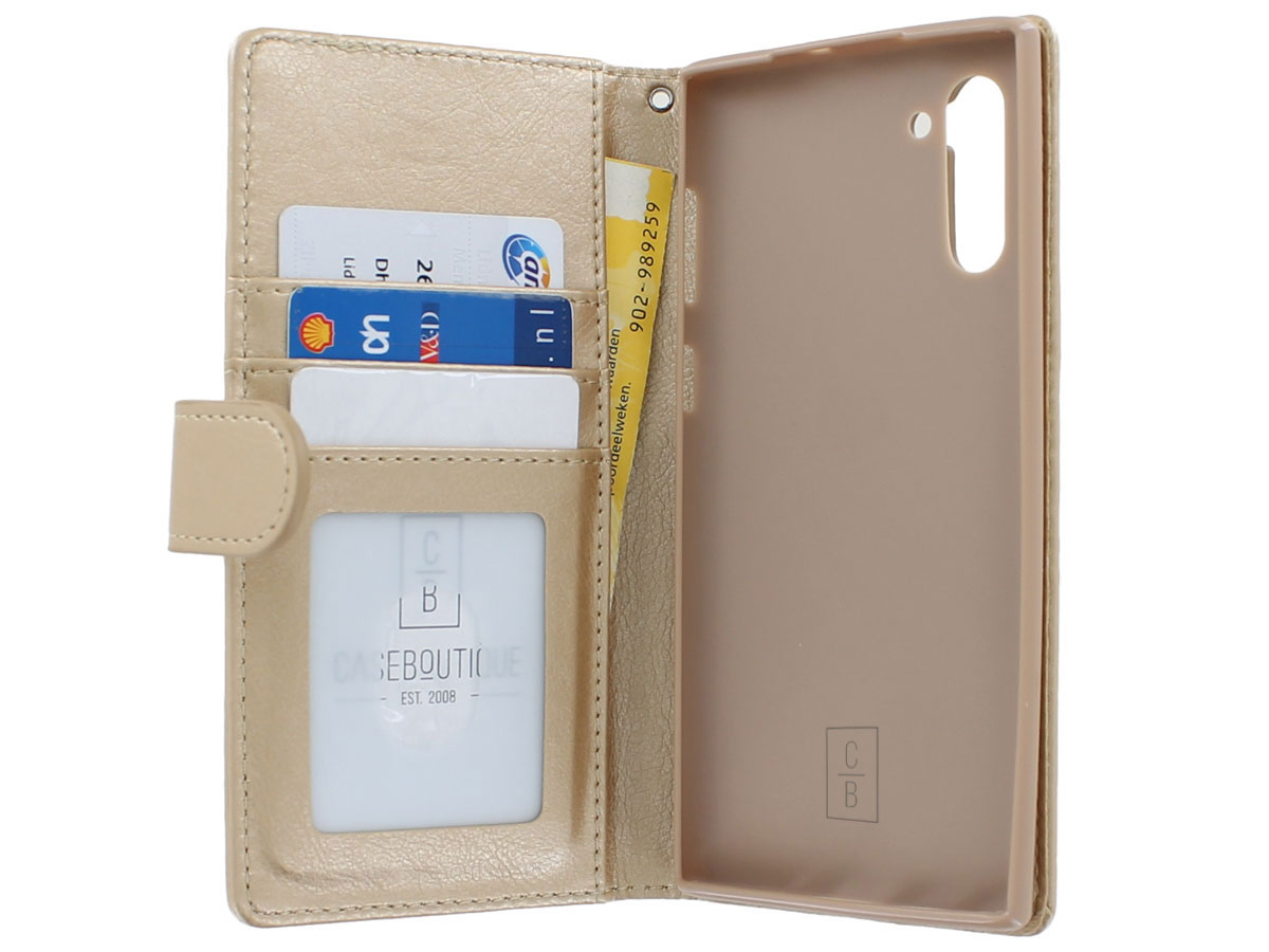 Book Case met Ritsvakje Goud - Samsung Galaxy Note 10 hoesje