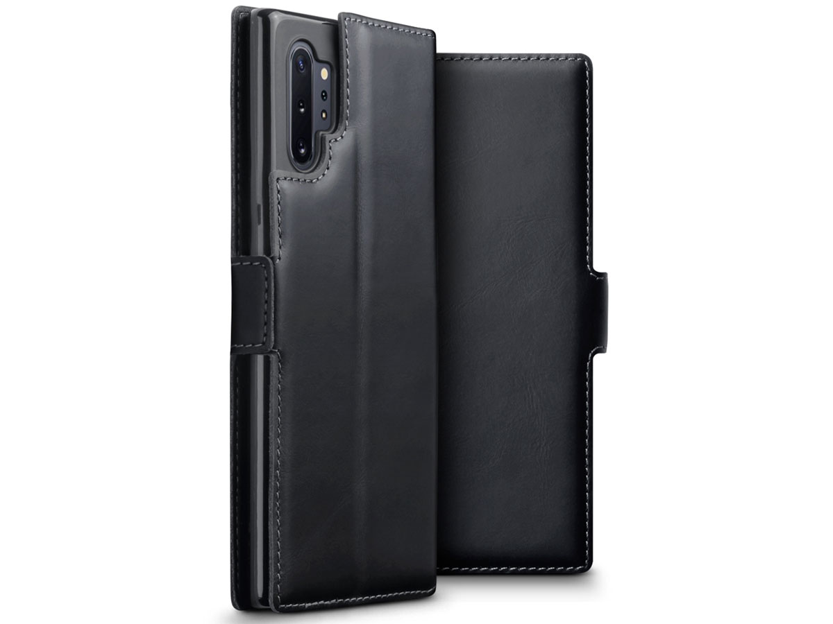 CaseBoutique Slim Book Zwart Leer - Samsung Galaxy Note 10+ hoesje