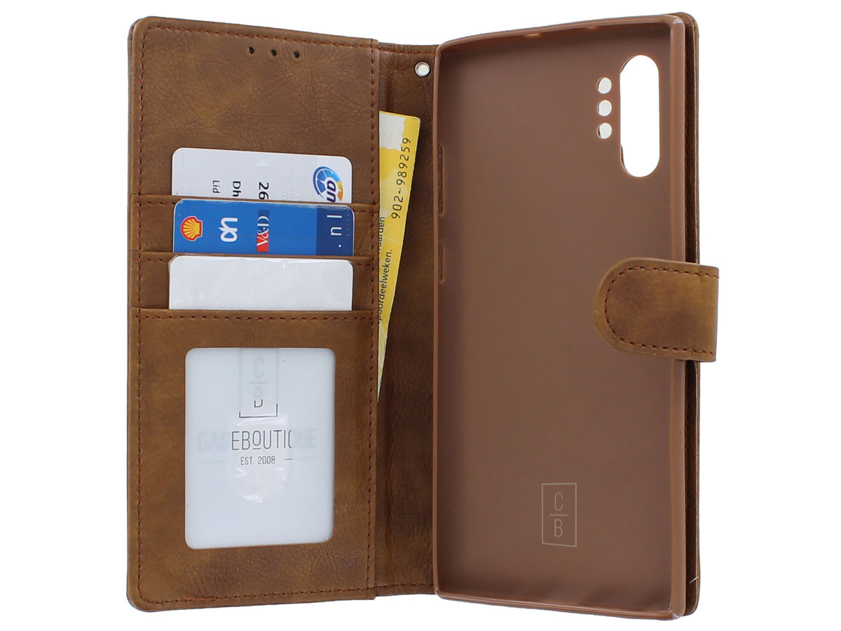 Classic Wallet BookCase Bruin - Samsung Galaxy Note 10+ hoesje
