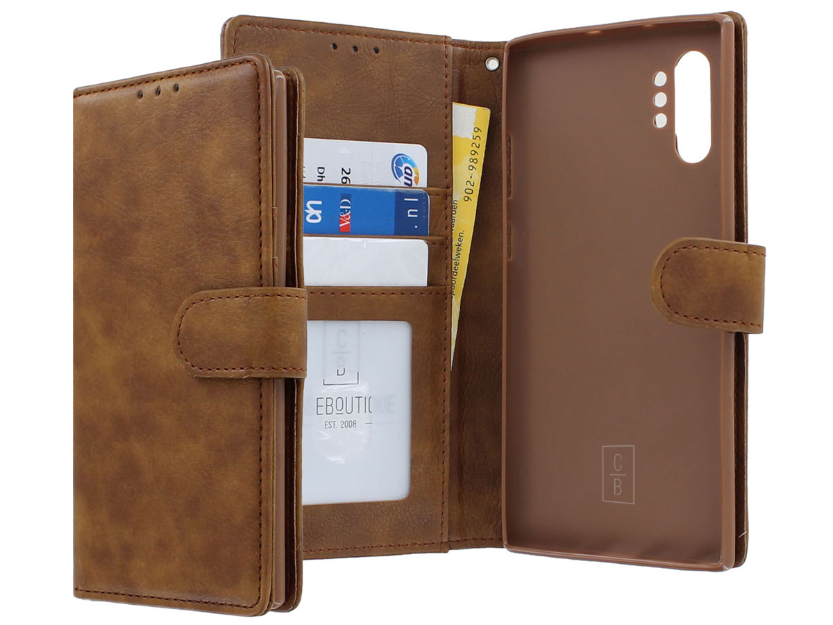 Classic Wallet BookCase Bruin - Samsung Galaxy Note 10+ hoesje