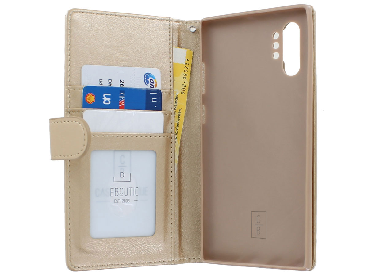 Book Case met Ritsvakje Goud - Samsung Galaxy Note 10+ hoesje