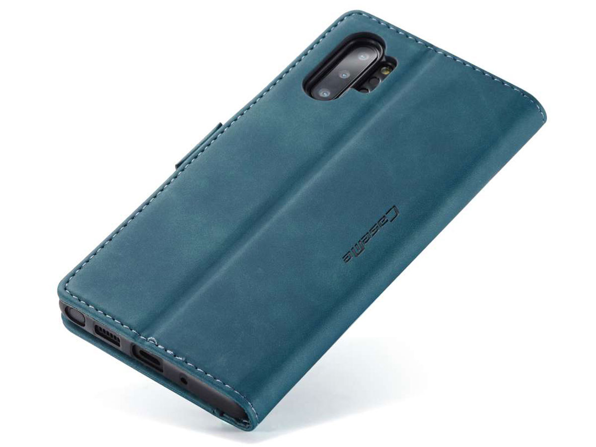 CaseMe Vintage BookCase Blauw - Samsung Galaxy Note 10+ hoesje