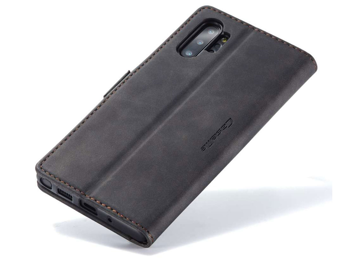 CaseMe Vintage BookCase Zwart - Samsung Galaxy Note 10+ hoesje