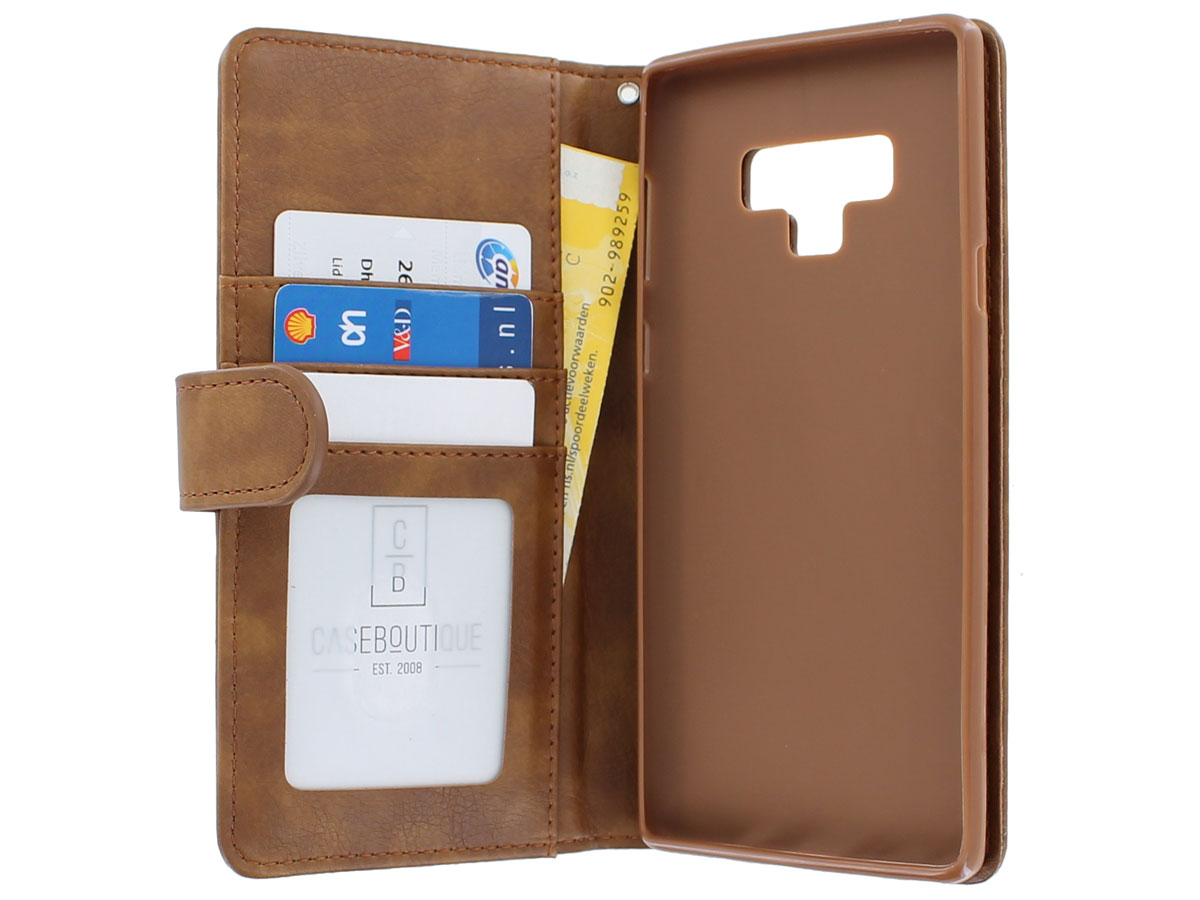 Zipper Book Case Bruin - Samsung Galaxy Note 9 hoesje