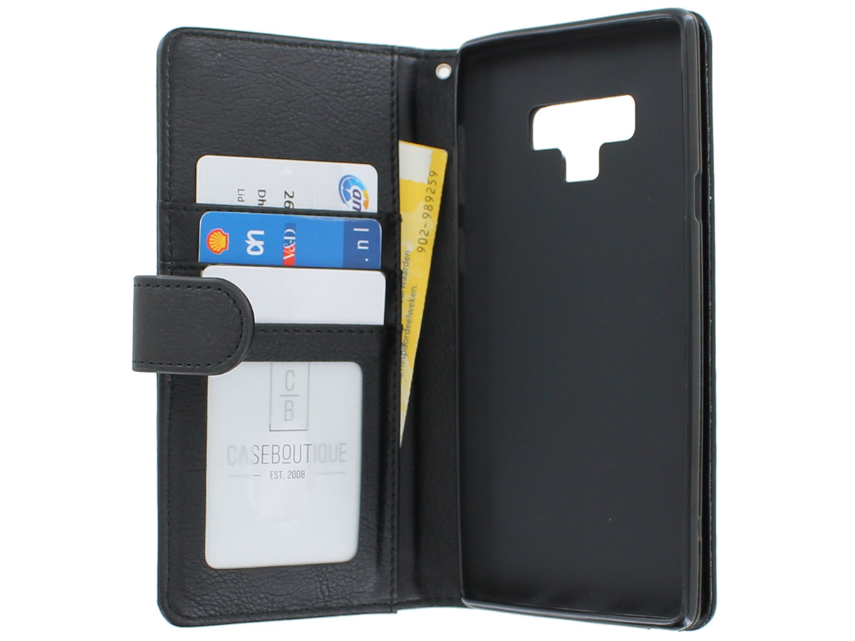 Zipper Book Case Zwart - Samsung Galaxy Note 9 hoesje