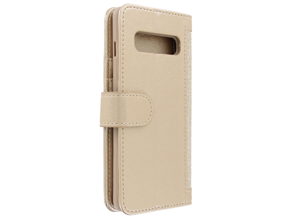 Glitsie Zip Case met Rits Goud - Samsung Galaxy S10 hoesje