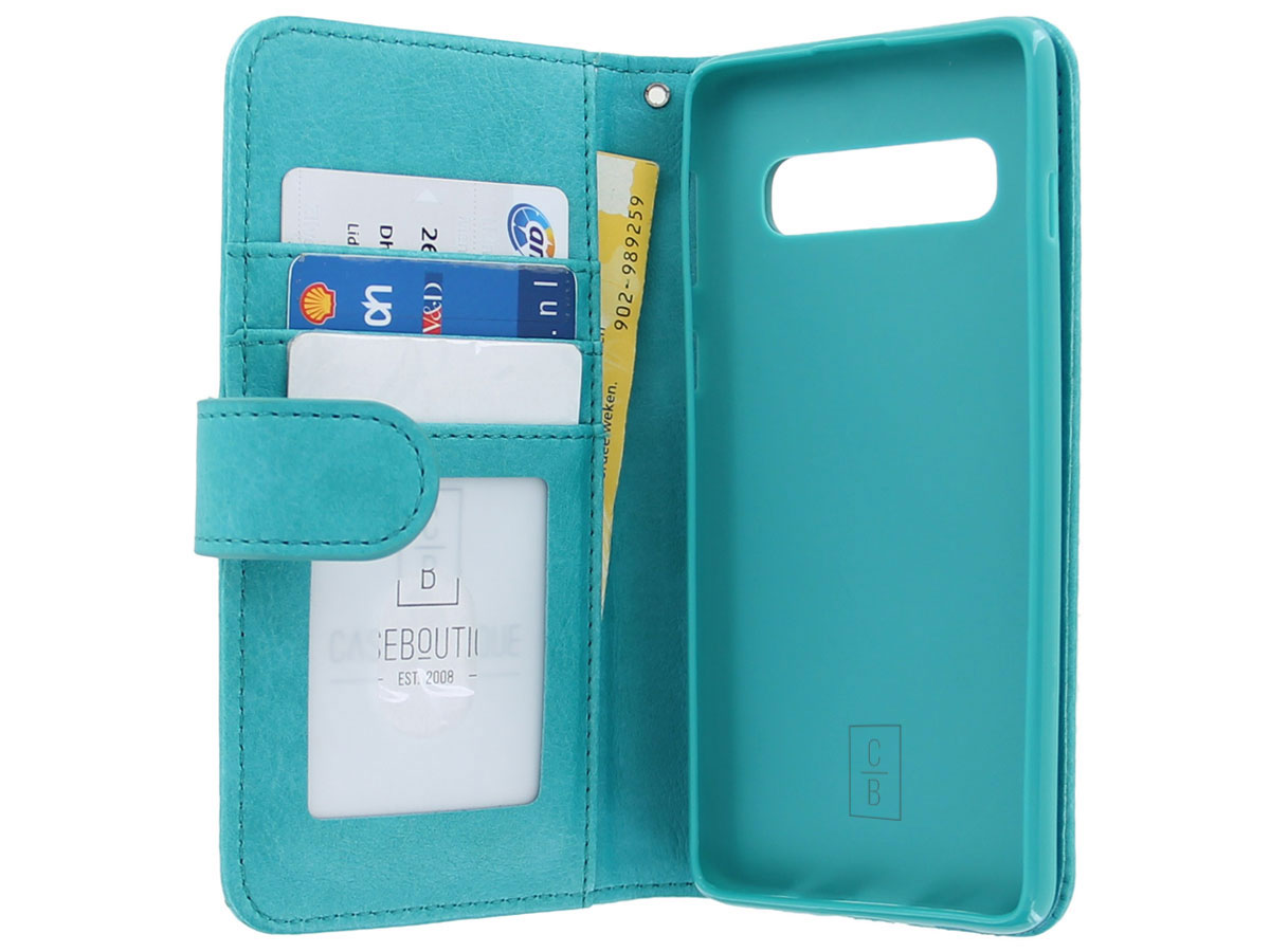 Glitsie Zip Case met Rits Turquoise - Samsung Galaxy S10 hoesje