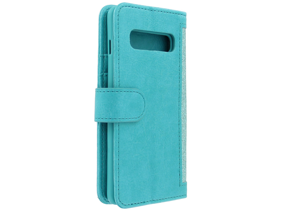 Glitsie Zip Case met Rits Turquoise - Samsung Galaxy S10 hoesje