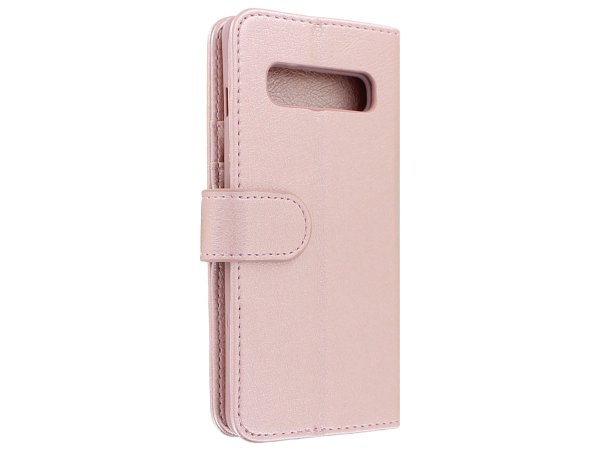 Book Case Rits Mapje Rosé - Samsung Galaxy S10 hoesje