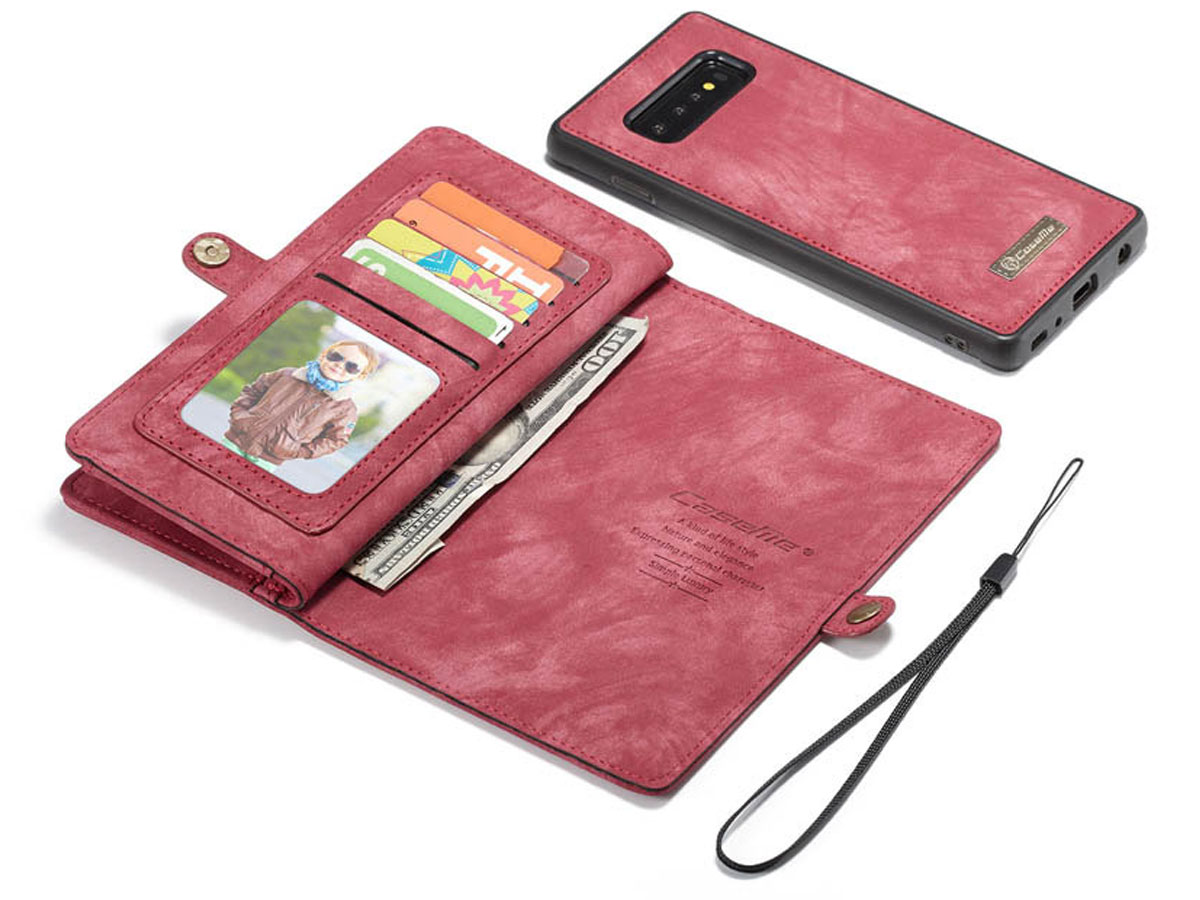 CaseMe 2in1 Wallet Ritsvak Case Rood - Samsung Galaxy S10 Hoesje