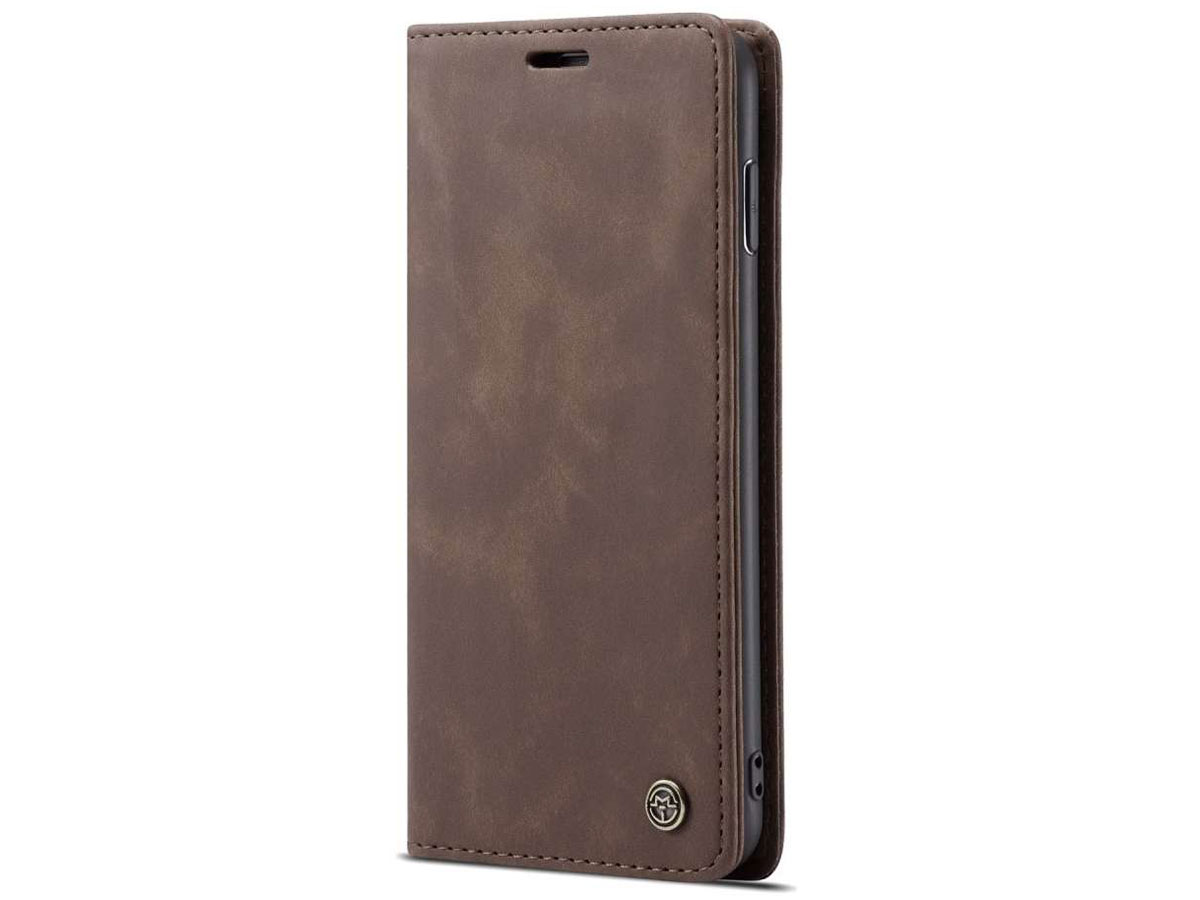 CaseMe Vintage BookCase Bruin - Samsung Galaxy S10 hoesje