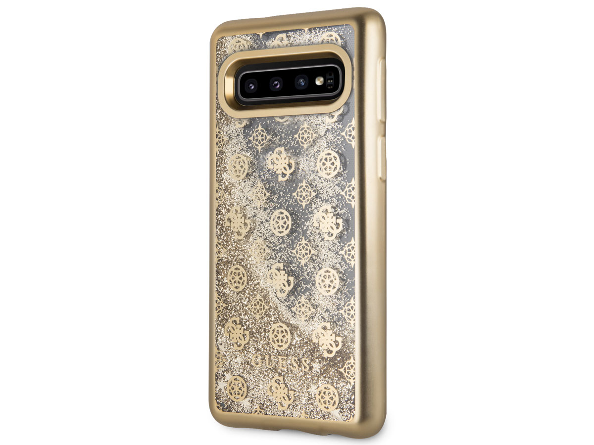 Guess Monogram Liquid Glitter Case - Samsung Galaxy S10 hoesje