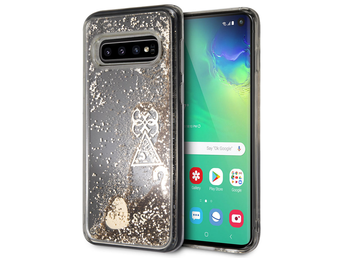 Guess Charms Liquid Glitter Case - Samsung Galaxy S10 hoesje