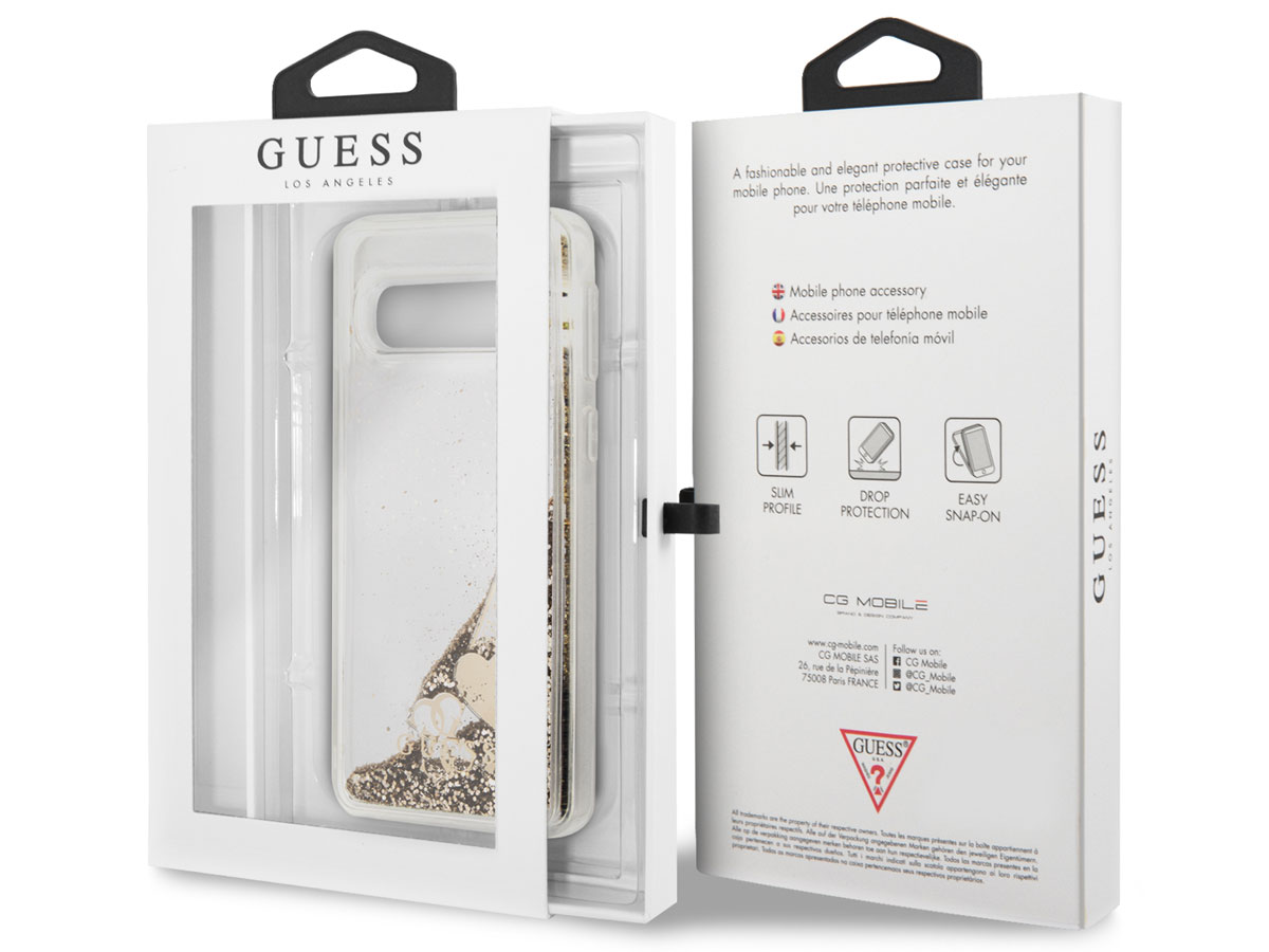 Guess Charms Liquid Glitter Case - Samsung Galaxy S10 hoesje