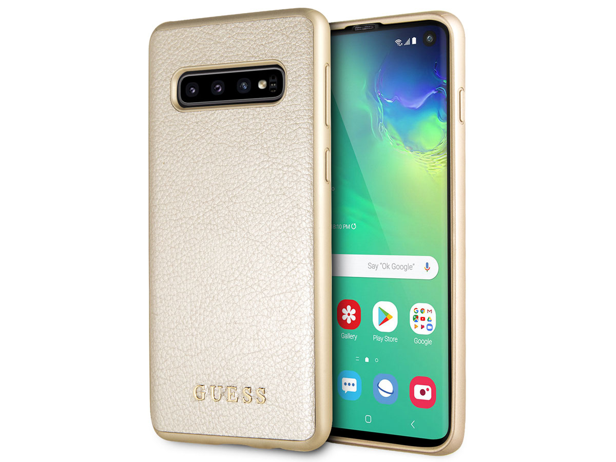 Guess Iridescent Case Goud - Samsung Galaxy S10 hoesje