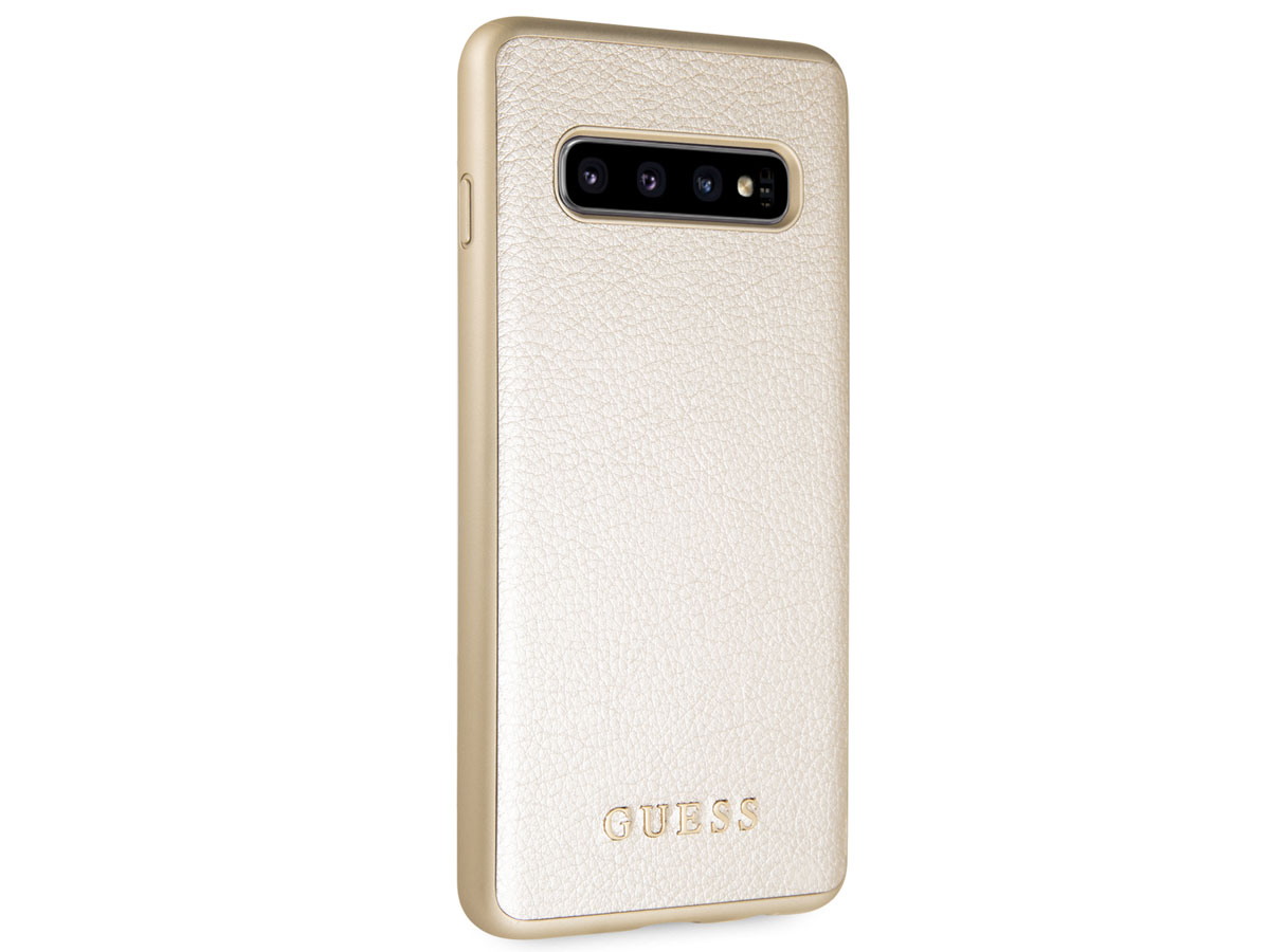 Guess Iridescent Case Goud - Samsung Galaxy S10 hoesje