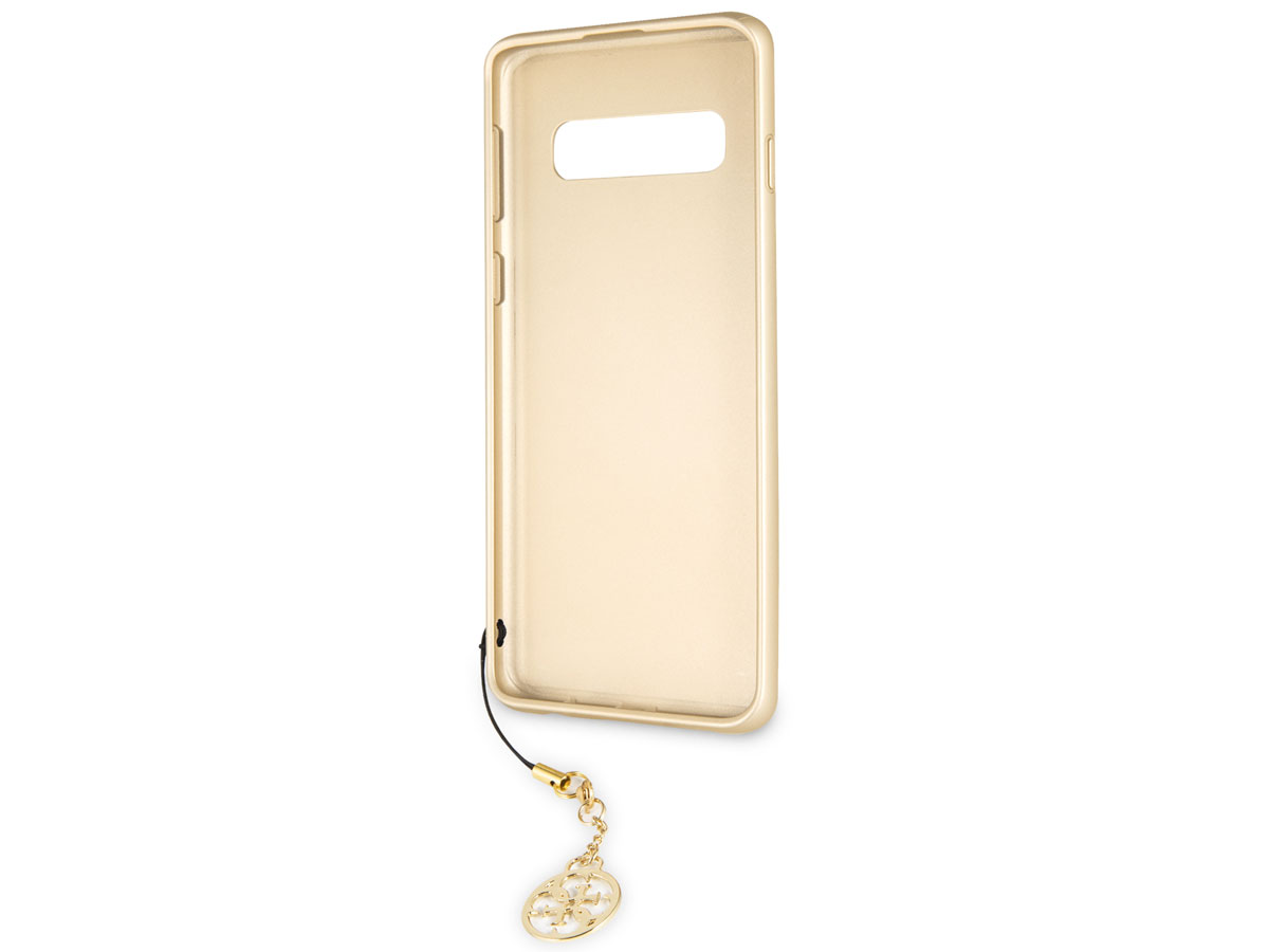 Guess Monogram Charm Case Bruin - Samsung Galaxy S10 hoesje